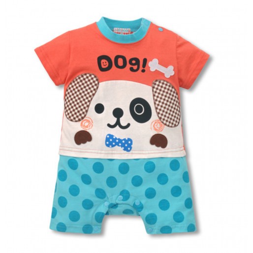 Hippy Animal Dog Short Sleeve Romper 