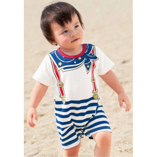 Smart Scrafty Blue Stripes Pant Romper