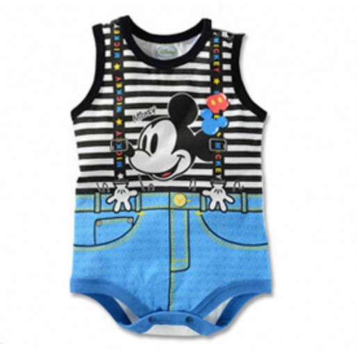 Mickey in Pocket Jean Sleeveless Romper 