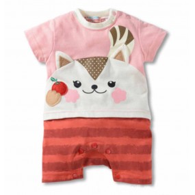 Pink Cat Short Sleeve Romper 