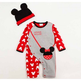 Minnie long sleeve 2pcs Romper with hat