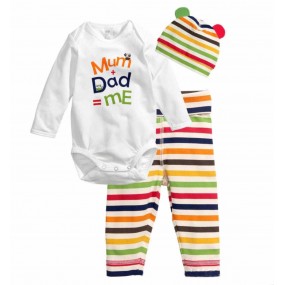 Rainbow Mum + Dad 3pcs Long Sleeve Playsuit