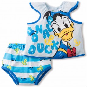 Donald Duck 2pcs Sleeveless Romper with Puff Pant