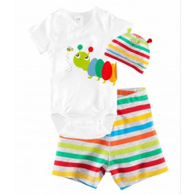 Rainbow Caterpillar 3pcs Playsuit