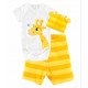 Yellow Giraffe 3pcs Playsuit