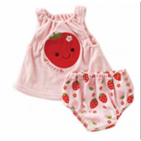 Strawberry 2pcs Sleeveless Romper with Puff Pant