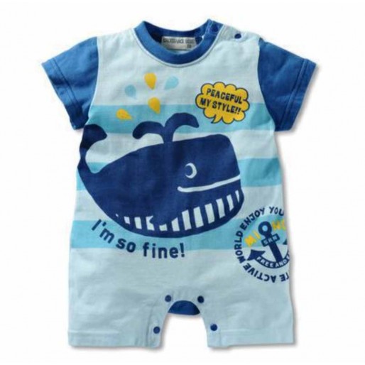 Baby Whale Short Sleeve Romper 