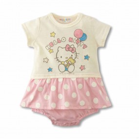 Hello Kitty Pink Polka Dot Short Sleeve Romper 