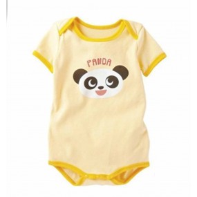 Panda Yellow Short Sleeve Romper 