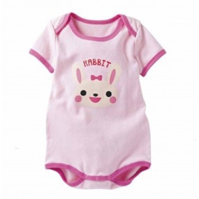 Rabbit Pink Short Sleeve Romper 