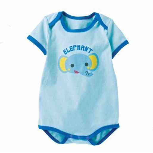 Elephant Blue Short Sleeve Romper 