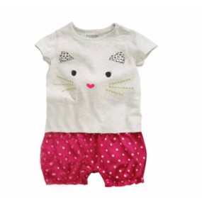 Kitty Short Sleeve Romper 