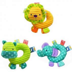 Happy Baby Animals Donut Hand Rattle Toy