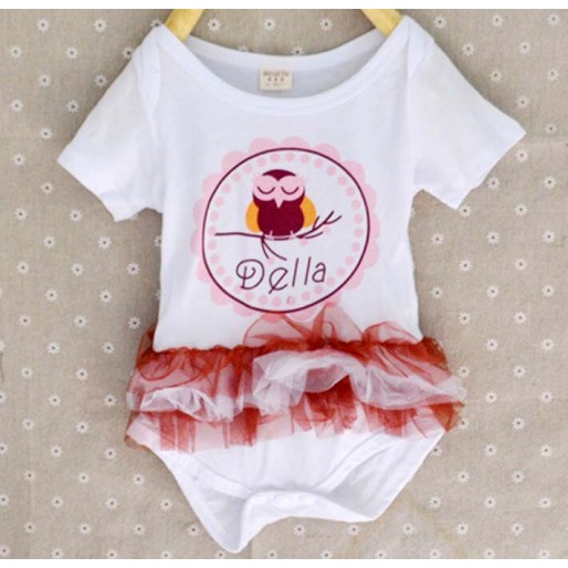 Little Owl Short Sleeve Tutu Romper